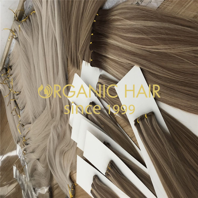 Custom blonde and ombre hand tied hair extensions H176